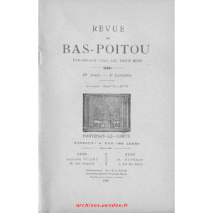 Revue du Bas-Poitou 1936 – 4eme livraison