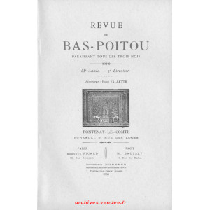 Revue du Bas-Poitou 1938 – 3eme livraison