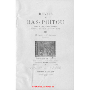 Revue du Bas-Poitou 1940 – 1ere livraison