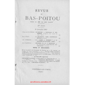 Revue du Bas-Poitou 1945 – 3eme livraison