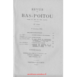 Revue du Bas-Poitou 1946 – 4eme livraison