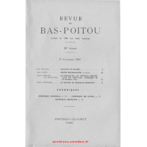 Revue du Bas-Poitou 1947 – 1ere livraison