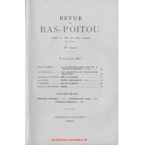 Revue du Bas-Poitou 1947 – 2eme livraison