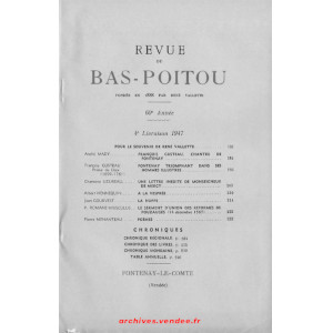 Revue du Bas-Poitou 1947 – 4eme livraison