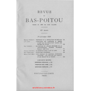 Revue du Bas-Poitou 1950 – 3eme livraison