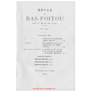 Revue du Bas-Poitou 1951 – 3eme livraison