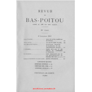 Revue du Bas-Poitou 1951 – 4eme livraison