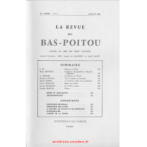 Revue du Bas-Poitou 1956 – 3eme livraison