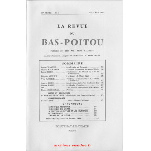 Revue du Bas-Poitou 1956 – 4eme livraison