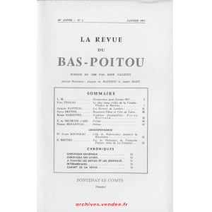 Revue du Bas-Poitou 1957 – 1ere livraison