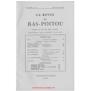 Revue du Bas-Poitou 1959 – 5eme livraison
