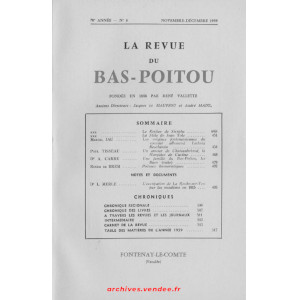 Revue du Bas-Poitou 1959 – 6eme livraison