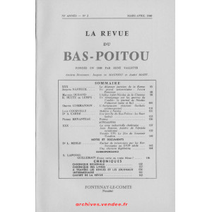 Revue du Bas-Poitou 1960 – 2eme livraison