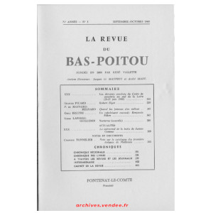 Revue du Bas-Poitou 1960 – 5eme livraison