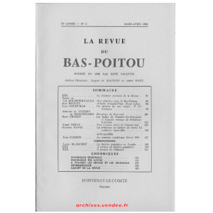 Revue du Bas-Poitou 1961 – 2eme livraison