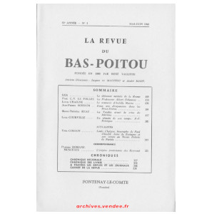 Revue du Bas-Poitou 1961 – 3eme livraison