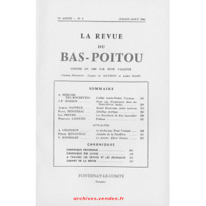 Revue du Bas-Poitou 1961 – 4eme livraison