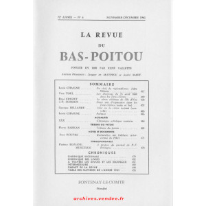 Revue du Bas-Poitou 1961 – 6eme livraison