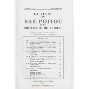 Revue du Bas-Poitou 1962 – 2eme livraison