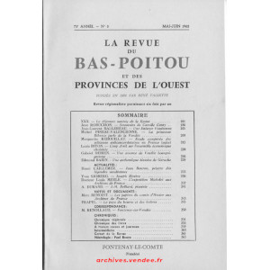 Revue du Bas-Poitou 1962 – 3eme livraison