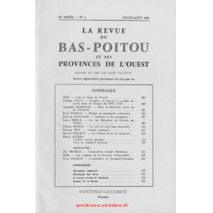 Revue du Bas-Poitou 1962 – 4eme livraison
