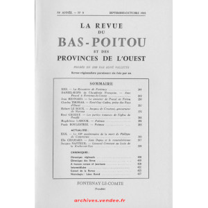 Revue du Bas-Poitou 1962 – 5eme livraison