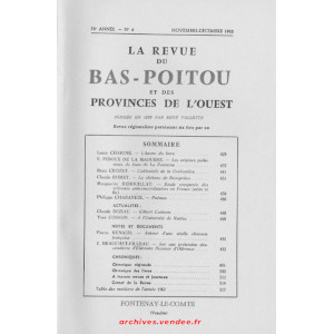 Revue du Bas-Poitou 1962 – 6eme livraison