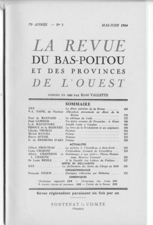 Revue du Bas-Poitou 1964 – 3eme livraison