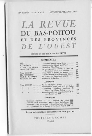 Revue du Bas-Poitou 1964 – 4eme et  5eme livraisons