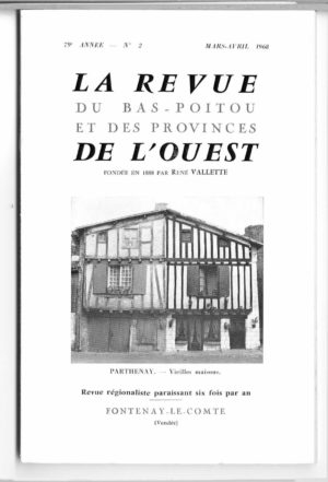Revue du Bas-Poitou 1968 –  2eme livraison