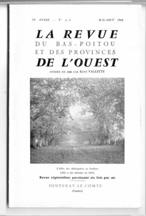Revue du Bas-Poitou 1968 –  3eme et 4eme livraisons