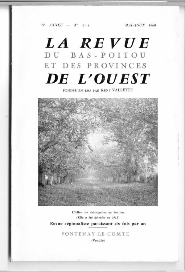 Revue du Bas-Poitou 1968 -  3eme et 4eme livraisons