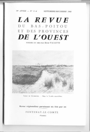Revue du Bas-Poitou 1968 –  5eme et 6eme livraisons