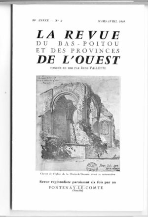 Revue du Bas-Poitou 1969 –  2eme livraison