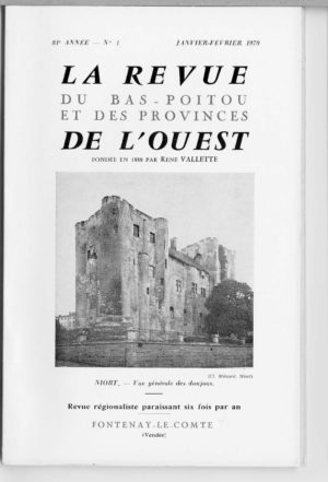 Revue du Bas-Poitou 1970 – 1ere livraison