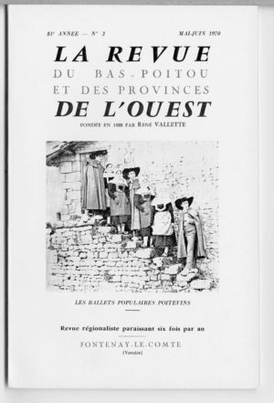 Revue du Bas-Poitou 1970 –  3eme livraison