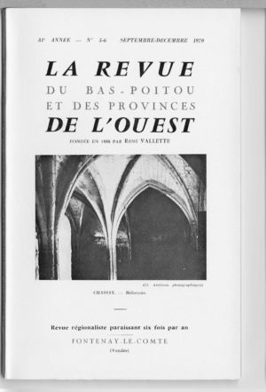 Revue du Bas-Poitou 1970 –  5eme et 6eme livraisons