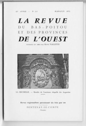 Revue du Bas-Poitou 1971 – 2eme et 3eme livraisons