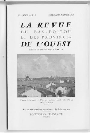 Revue du Bas-Poitou 1971 – 5eme livraison