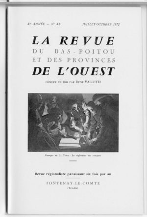 Revue du Bas-Poitou 1972 - 4eme et 5eme livraisons